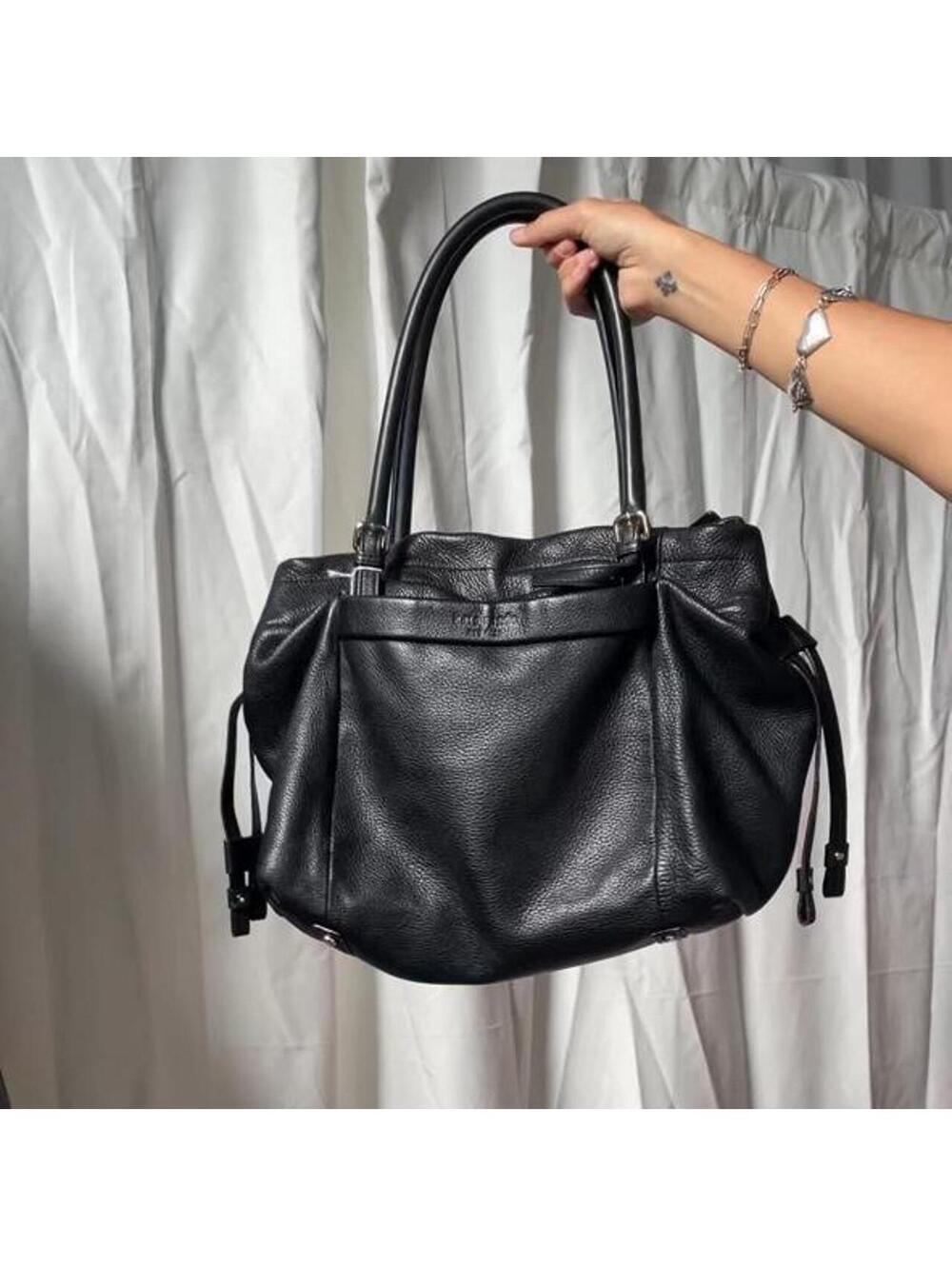 kate spade Black pebble leather slouchy tote bag